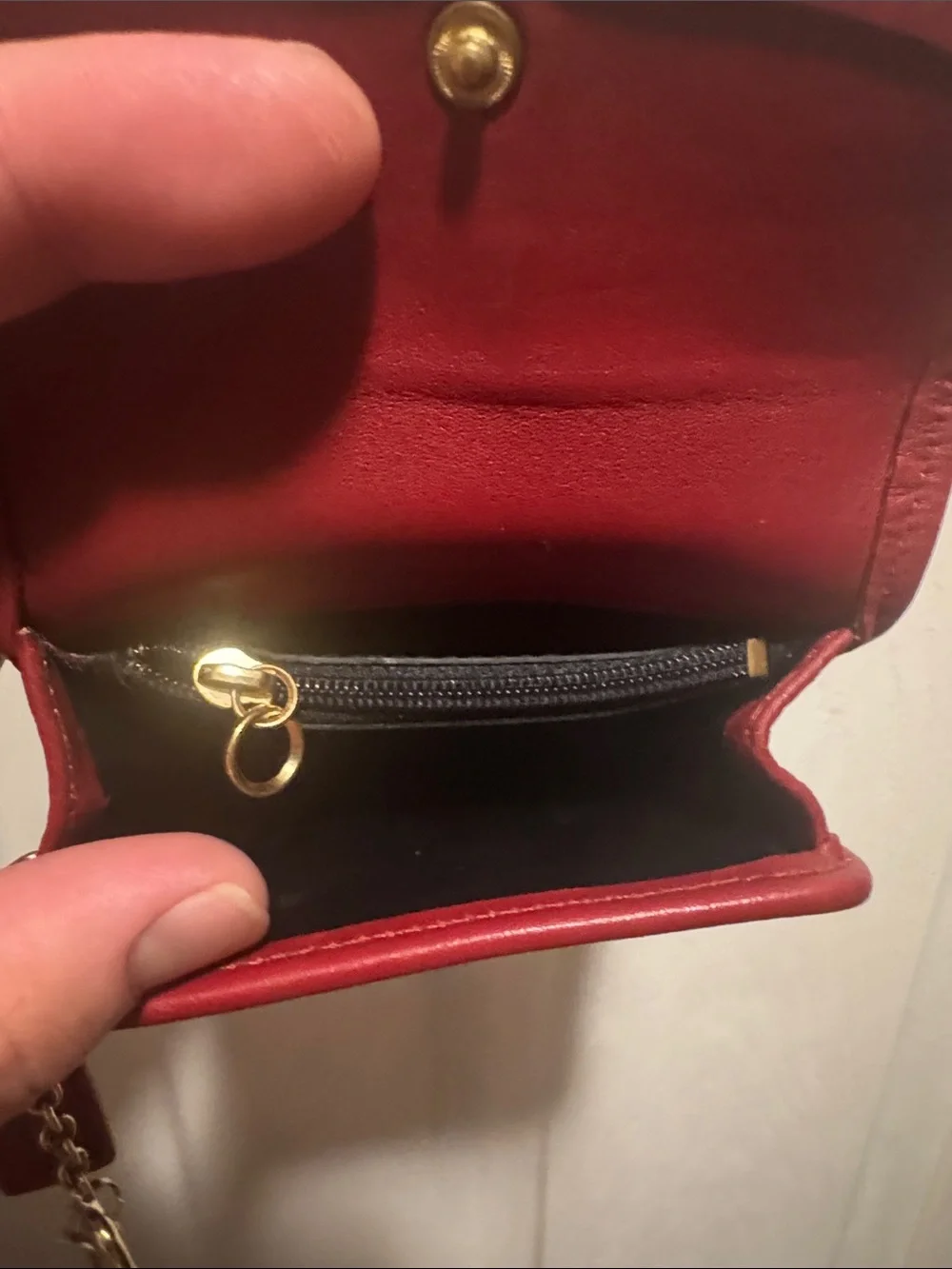 Coach Red Leather Key Pouch with Gold Hardware - Picture 9 of 9